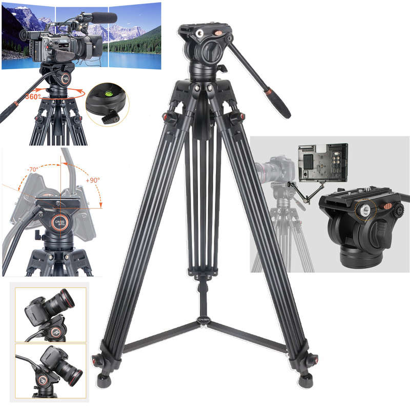 Cayer BV10L Aluminium Video Tripod 1.8m