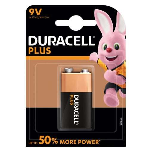 Duracell MN1604 Plus Power Alkaline 9V Size Batteries (Pack Of 1)