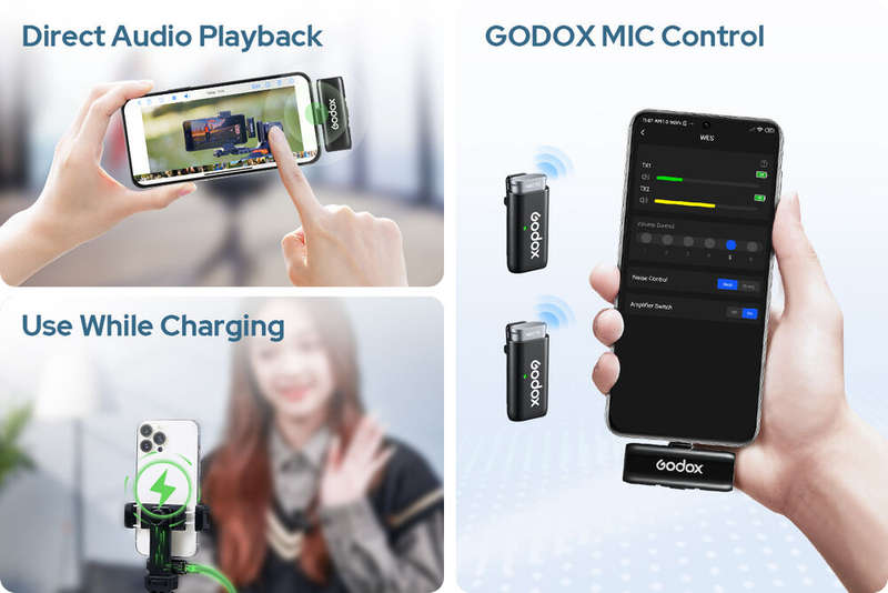 Godox WES2 2-Person Wireless Microphone System for USB-C Devices (2.4 GHz)