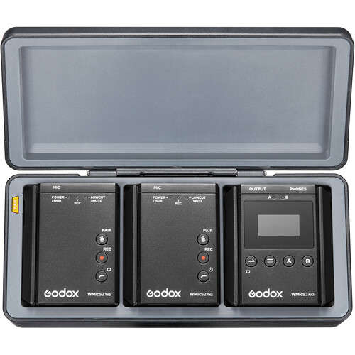 Godox WMicS2 UHF Compact 2-Person Wireless Microphone System for Cameras & Smartphones with 3.5mm...
