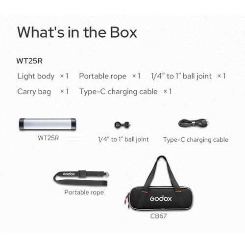 Godox WT25R RGB Dive Tube Light (25cm)
