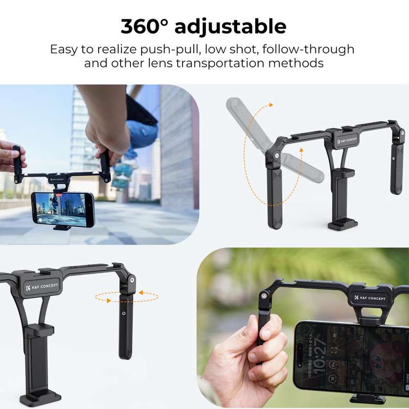 K&F Concept Folding Smartphone Video Rig with Dual Handles