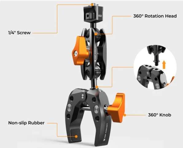 K&F Concept MS13 Super Clamp & Magic Arm Mount