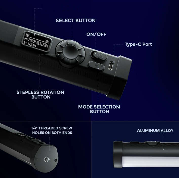 Photoolex B320S RGB Magnetic Tube Light