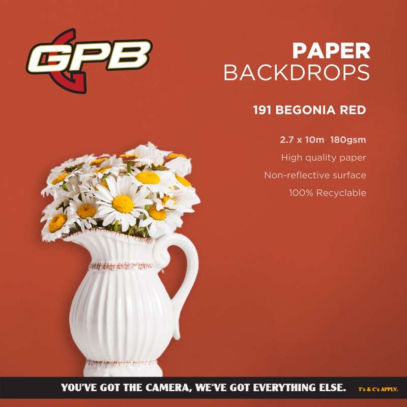 Paper Backdrop Begonia Red (2.7 x 10m)