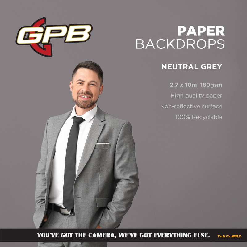 Paper Backdrop Neutral Grey (2.7 x 10m)