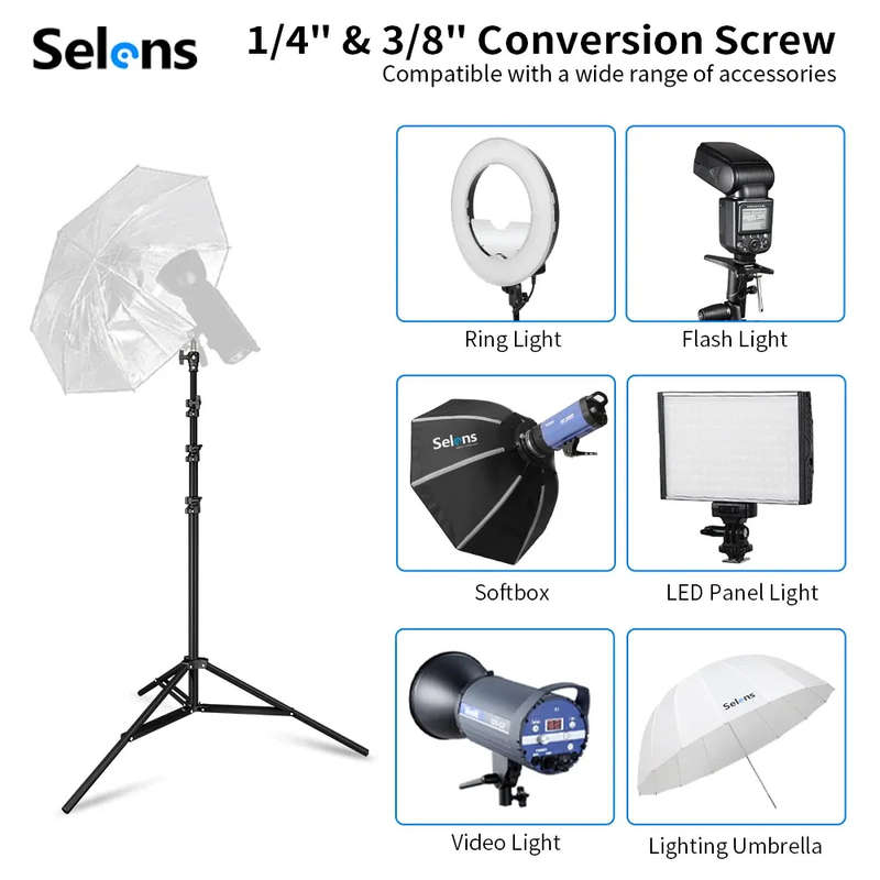 Selens SLA-2200 Air Cushioned Light Stand (2.2m)