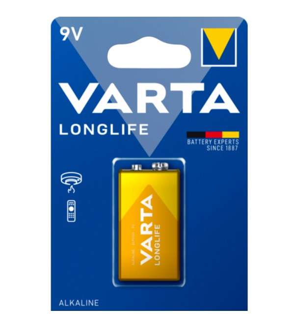 Varta 9V-C1 Long life Alkaline Battery (Gold)