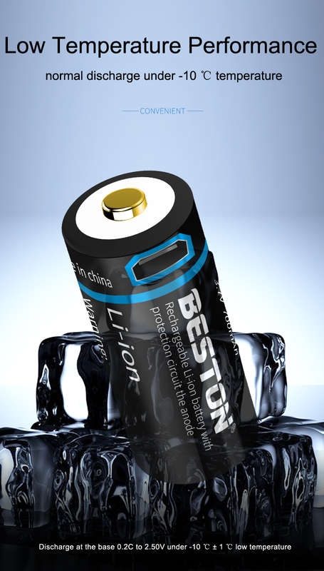Beston CR123A 3.7v 700mAh 2600mWh Li Ion Micro USB Rechargeable Batteries x 2