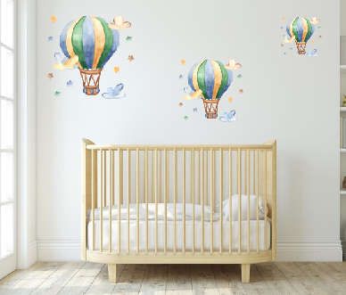 Wall Vinyl stickers - Hot air balloons - Nursery Room Wall