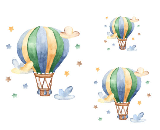 Wall Vinyl stickers - Hot air balloons - Nursery Room Wall