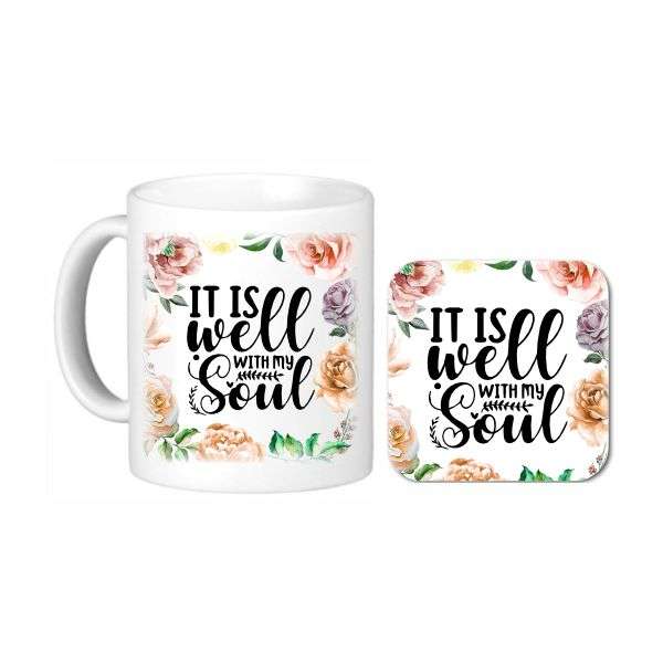 It Is Well With My Soul Mug and Coaster Set