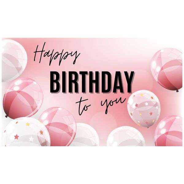 Stylish Pink Birthday Banner - PVC Banner