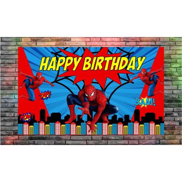 Spiderman Birthday Banner - Kids Party Decor