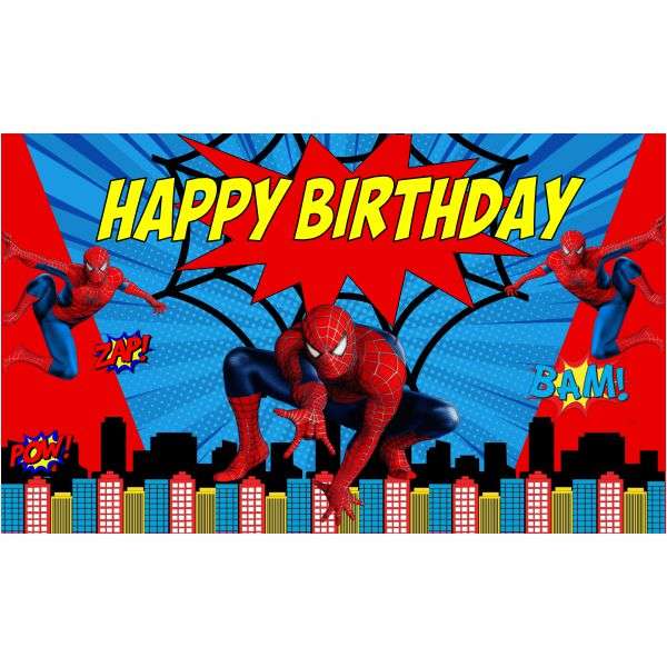 Spiderman Birthday Banner - Kids Party Decor