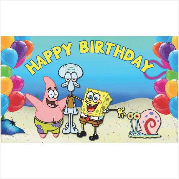 Sponge Bob Party Banner - PVC Birthday Banner