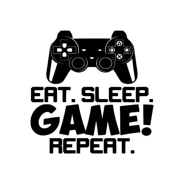 Eat Sleep Game Repeat Wall Vinyl Sticker - Perfect Wall Decor For Gamers
