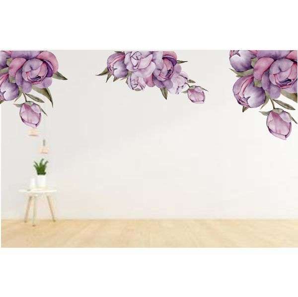 Peony Flowers Wall Vinyl Stickers - Pack of 3