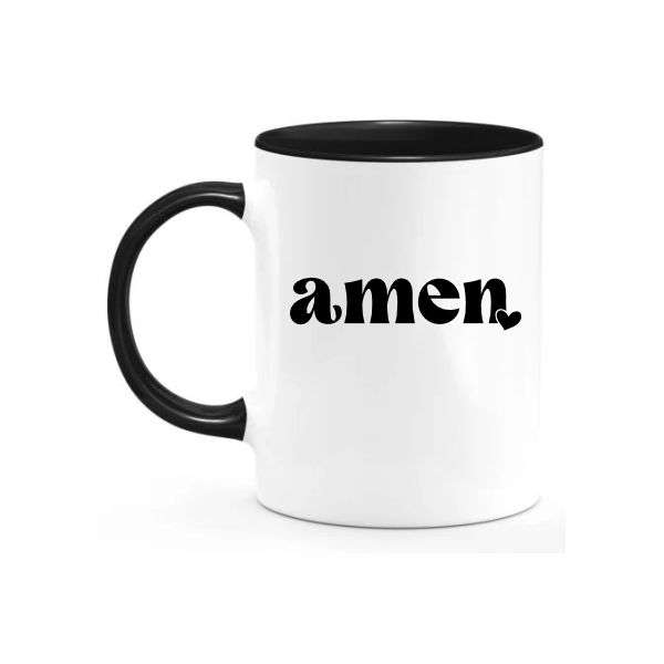 Amen Coffee Mug - Stylish Inspirational Two Tone Coffee Mug