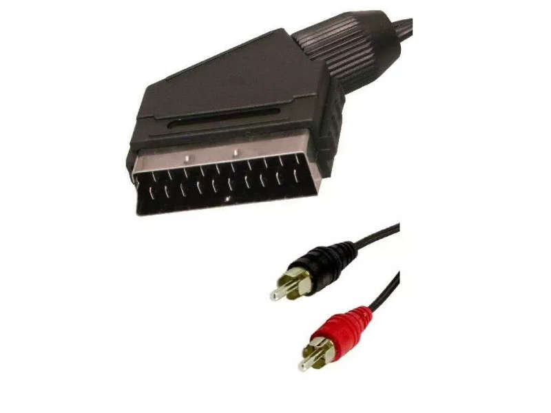 1.8 Meter Male SCART to RCA Audio Cable