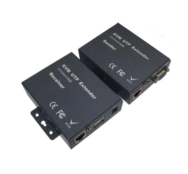 200 Meter USB & VGA KVM Video Extender over CAT5e / CAT6 - VGA / Keyboard / Mouse