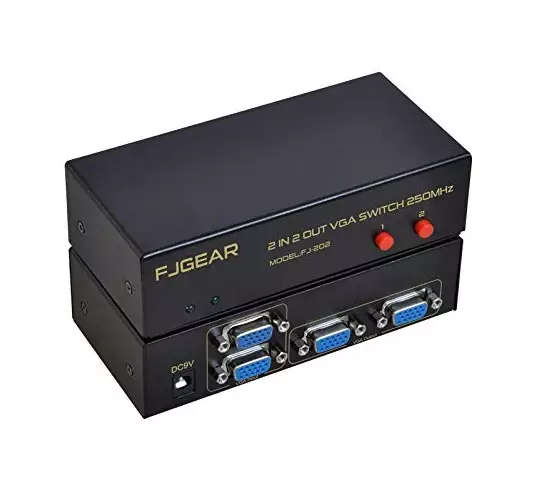 2x2 (2 inputs, 2 outputs) Active / Powered VGA Splitter & Switch Combo