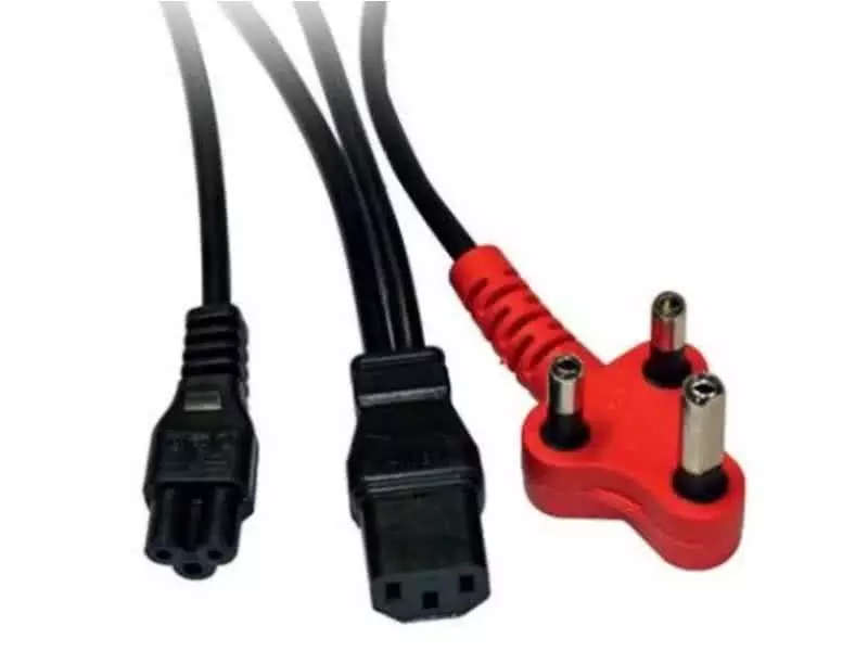 2.8 Meter Combo 3 Pin Dedicated Red Plug to Kettle Plug & Clover | Laptop Power Cable