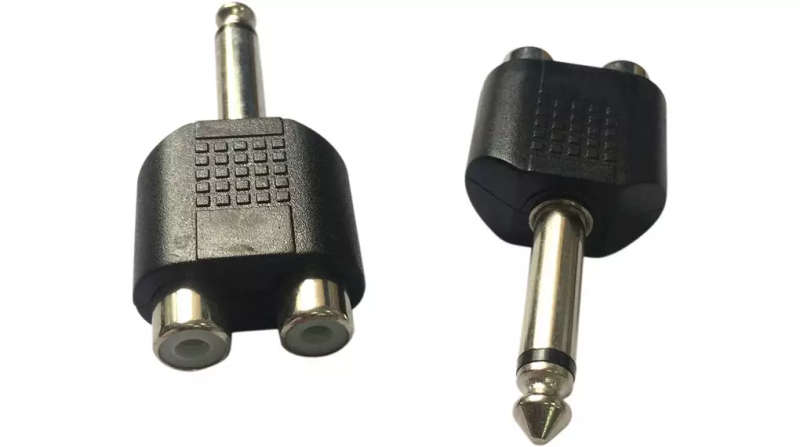Male 6.35mm to Female RCA Splitter - Y-Splitter Adapter