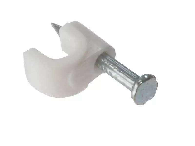100 Pack White 7mm, 12mm Cable Clips