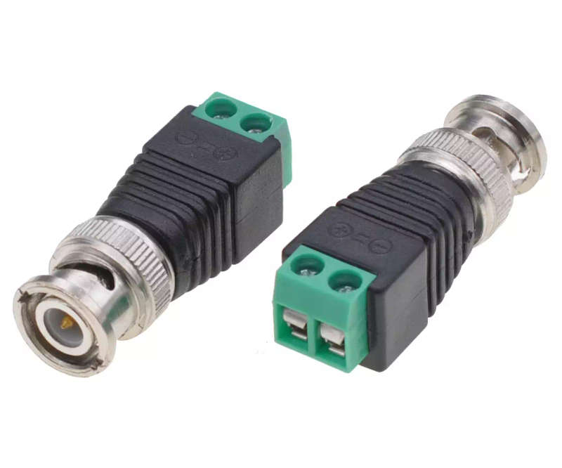 Screw-in BNC Male Connector (Security Camera Signal Wire Connector via CAT6 Cable)