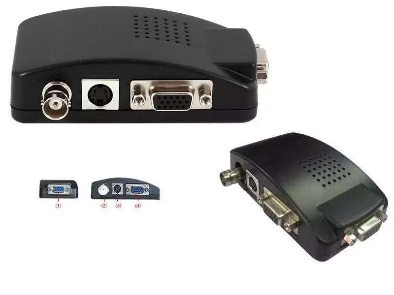 BNC to VGA Converter or Svideo to VGA Converter (Connect CCTV to VGA Monitor)