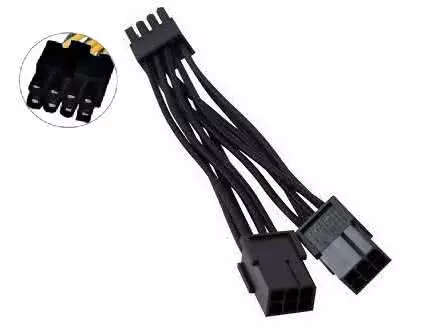 GPU Power Cable - Dual Female 6 pin PCIe Cable to Single Male 8 pin PCIe
