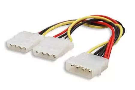 Molex Splitter cable - 1 x Male Molex to 2 x Female Molex