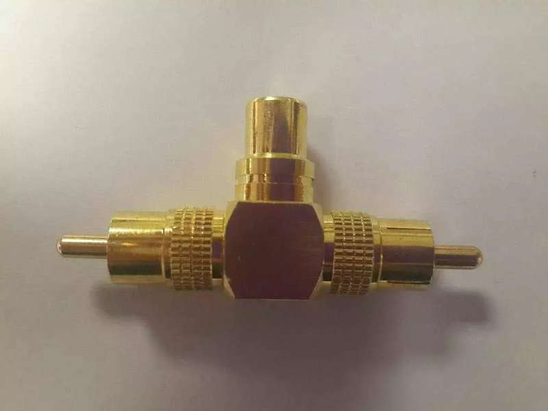 T-Splitter RCA Adapter Female to 2x Males