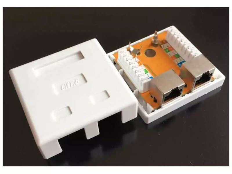 CAT6 Shielded Dual RJ45 Network Connector Surface Mount Box / Krone Type Wallbox