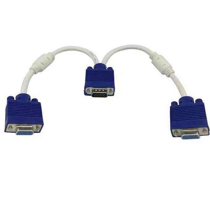 VGA Video Splitter - Male VGA(HD15) to VGA(HD15) Female X 2 (1 PC to 2 Monitors)