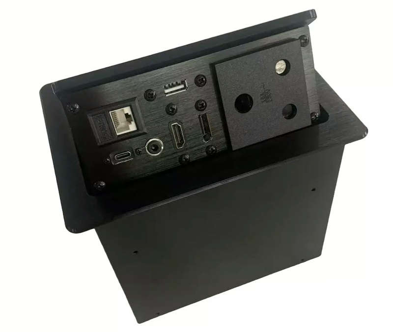 Gas Popup Panel / Popup Desk with 3pin Electrical Plug and HDMI, Displayport, Audio, RJ45 Network...