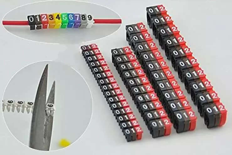 100 Pack Network Cable Label Clips | Cable Markers 4-6mm Wire Numbering