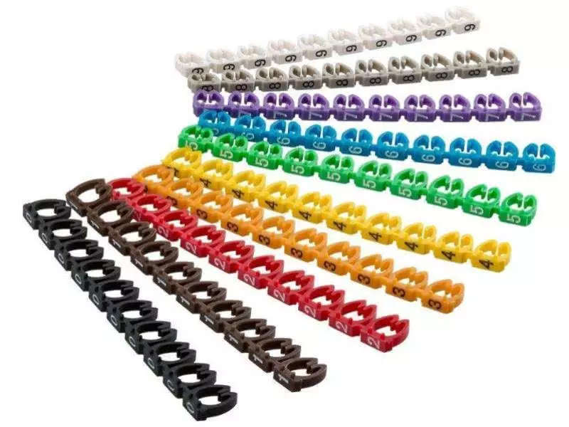 100 Pack Network Cable Label Clips | Cable Markers 4-6mm Wire Numbering
