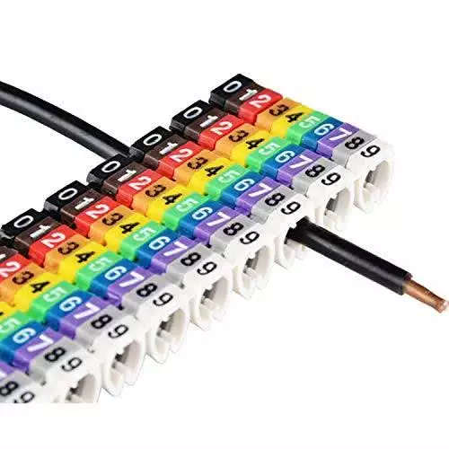 100 Pack Network Cable Label Clips | Cable Markers 4-6mm Wire Numbering