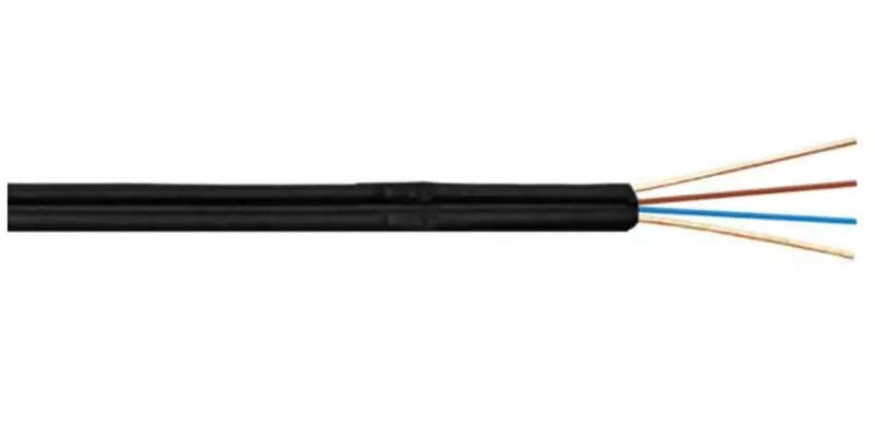 1km Roll | 2 Core Single Mode Flat OS2 100Gbps Fiber Optic Drop Cable | G.657A2 Outdoor Fiber Cable