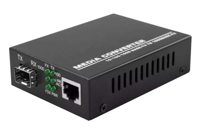 Gigabit Fiber Media Converter | 1Gbps RJ45 Network to 1000Base-FX SFP | Fiber to Network