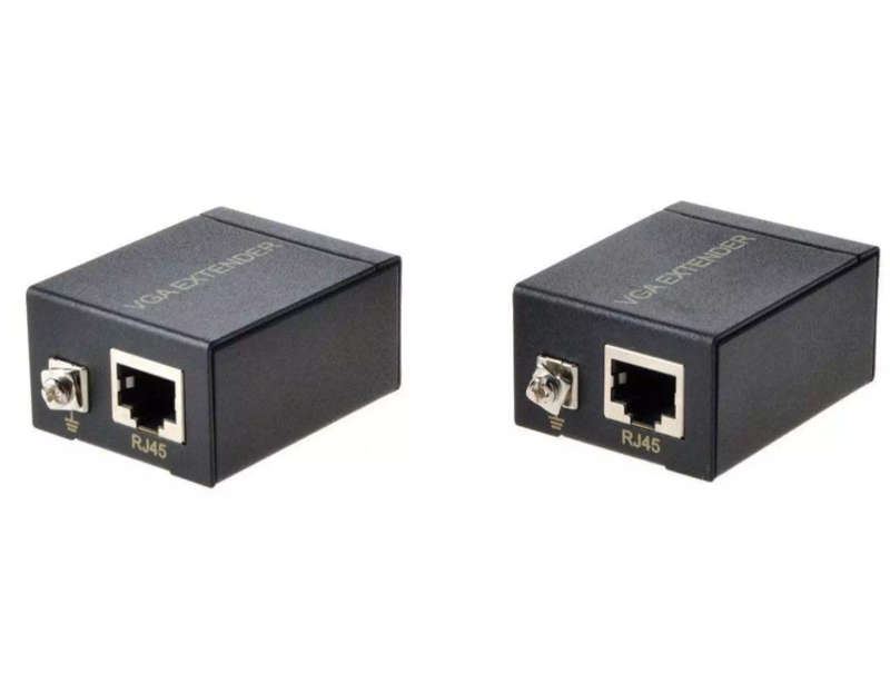 60 Meter Passive VGA Extender over CAT6 Network Cable | FullHD VGA Balun over CAT5e