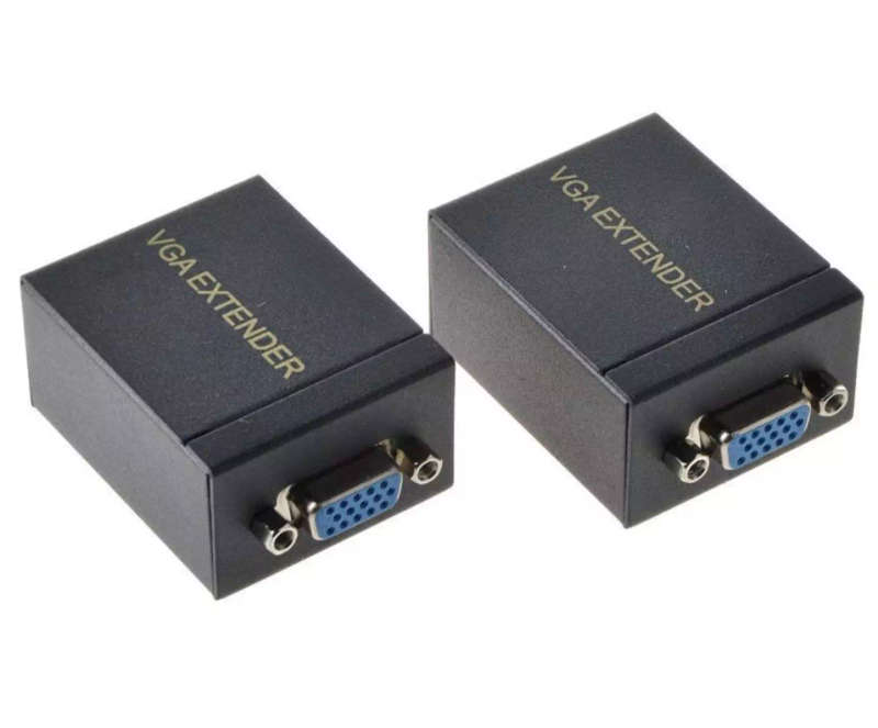 60 Meter Passive VGA Extender over CAT6 Network Cable | FullHD VGA Balun over CAT5e