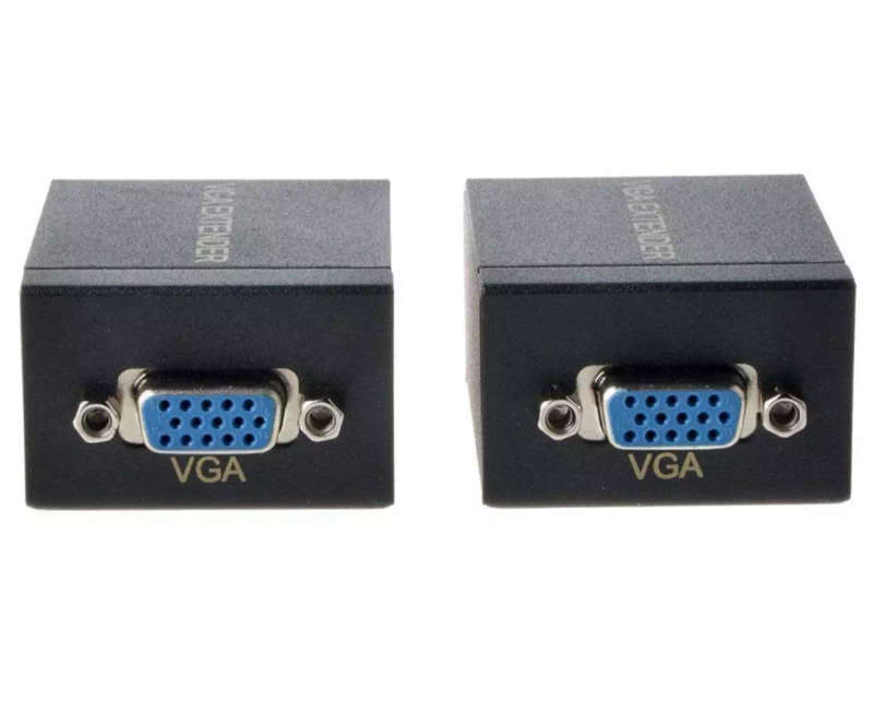 60 Meter Passive VGA Extender over CAT6 Network Cable | FullHD VGA Balun over CAT5e
