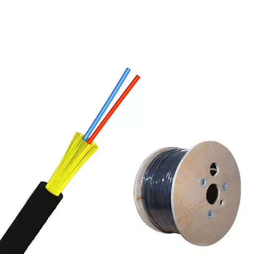 1km Roll | Single Mode Outdoor Fiber Drop cable 100Gbps OS2 | 2 Core w/Kevlar Strength Members