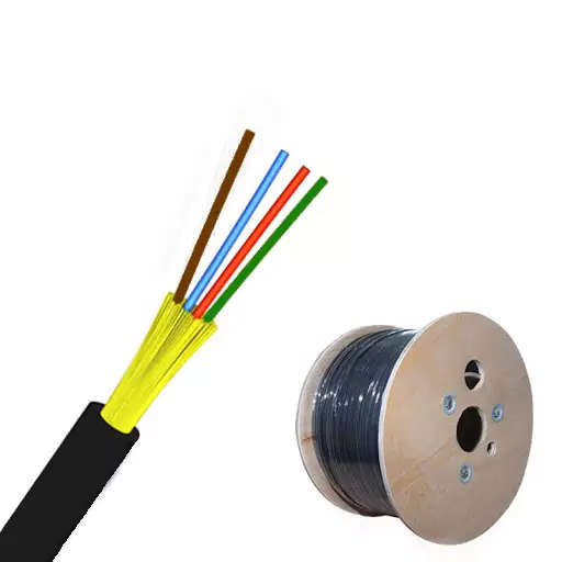 1km Roll | Single Mode Outdoor Fiber Drop cable 100Gbps OS2 | 4 Core w/Kevlar Strength Members