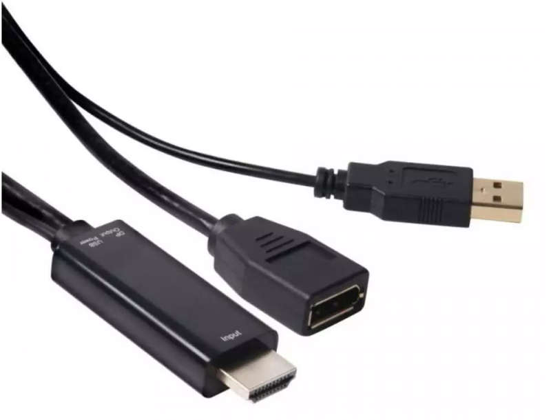 0.15 Meter Unidirectional USB Powered HDMI to Displayport Cable | 120Hz QHD | 4k UltraHD