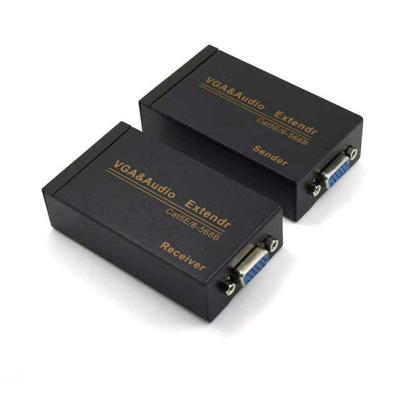 100 Meter VGA Extender over Network Cable CAT5e / CAT6 and Analogue Audio Support
