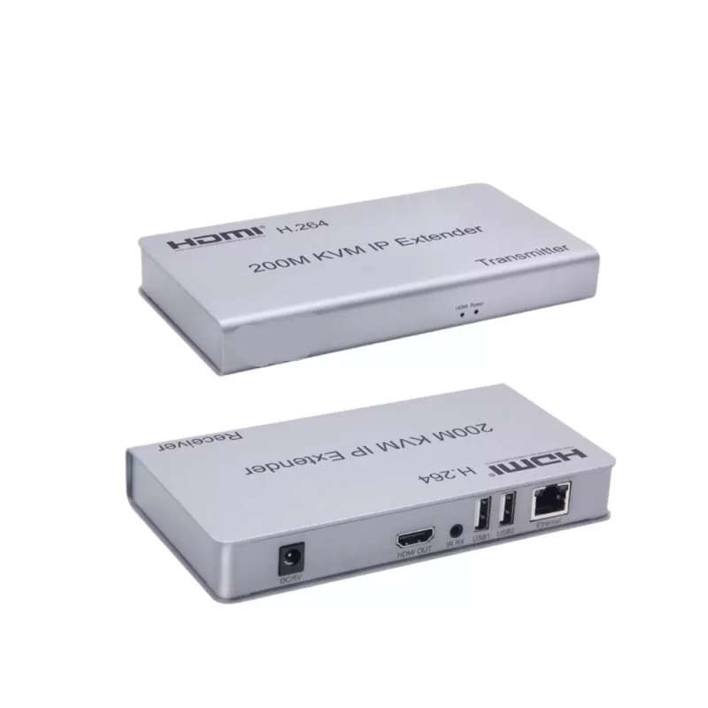200 Meter HDMI KVM Extender Balun SET (Keyboard, Video, Mouse) HDMI over IP extender